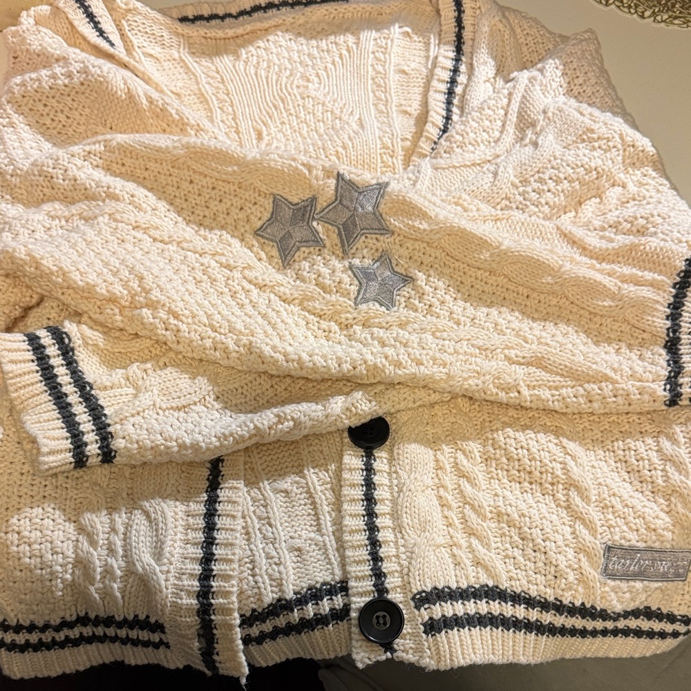 Taylor Swift OG “Cardigan” from 2020 Cream Cable Knit Sweater